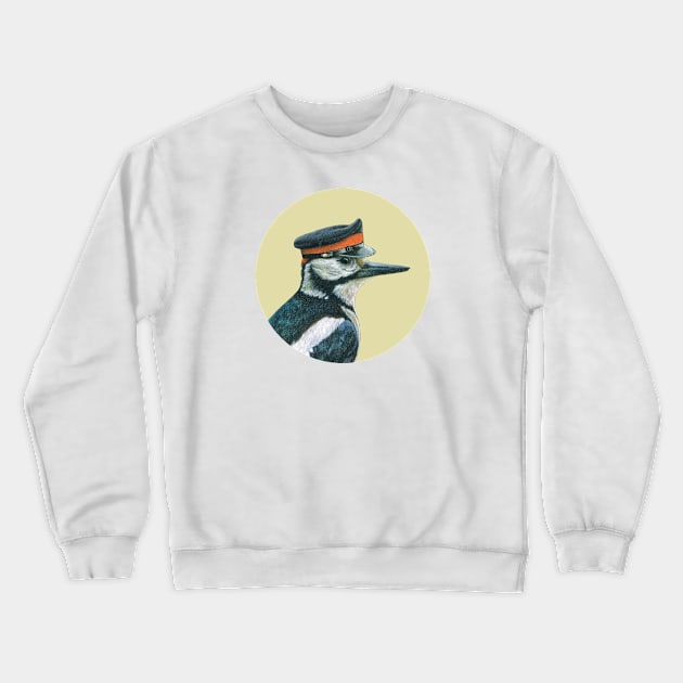 Great spotted woodpecker Crewneck Sweatshirt by Mikhail Vedernikov